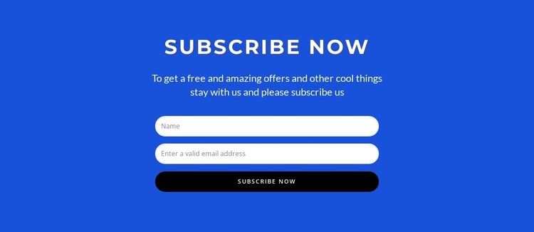 Subcribe now form HTML Template