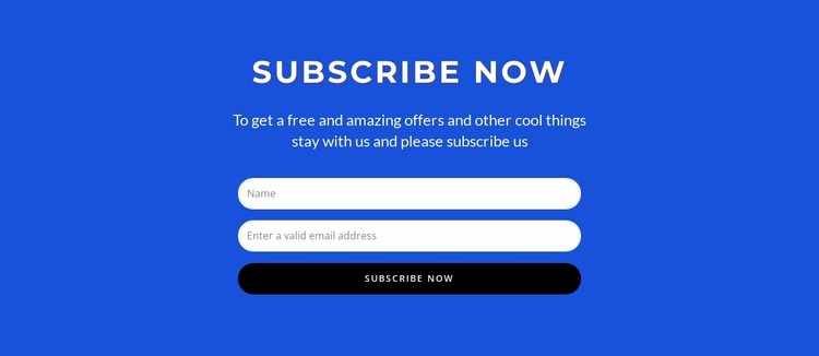 Subcribe now form Html Website Builder