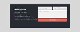 Ingyenes CSS Kapcsolatfelvételi Űrlap Sötét Háttérrel Számára