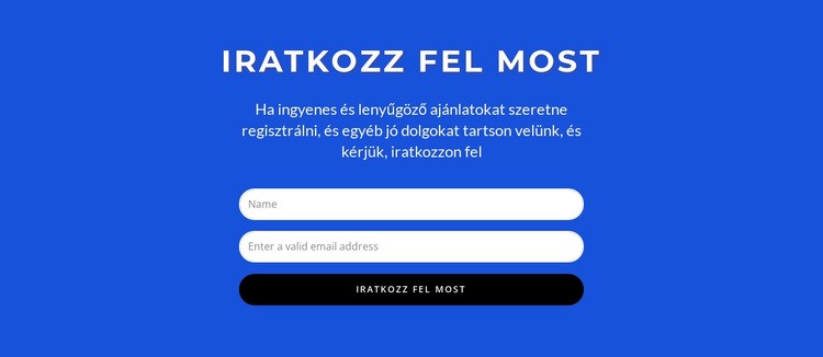 Feliratkozás most űrlap Weboldal sablon