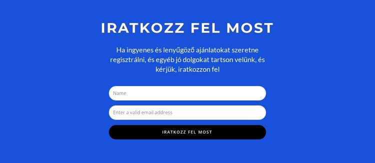 Feliratkozás most űrlap WordPress Téma