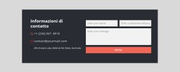 CSS Gratuito Per Modulo Di Contatto Con Sfondo Scuro