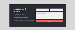 Modulo Di Contatto Con Sfondo Scuro - Modello HTML Gratuito