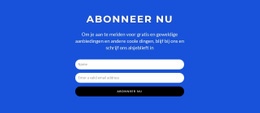 Schrijf U Nu In Formulier - Gratis Websitesjabloon