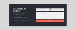 Formulário De Contato Com Fundo Escuro - Builder HTML