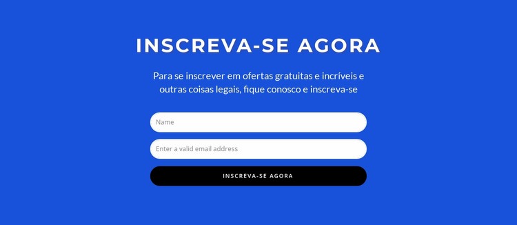 Assine agora o formulário Construtor de sites HTML