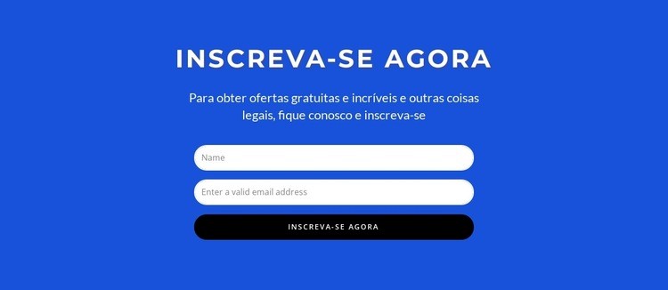 Assine agora o formulário Design do site