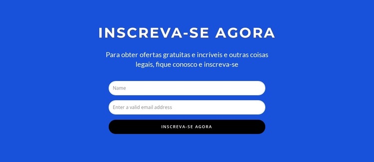 Assine agora o formulário Modelo de site