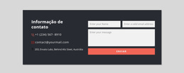 Formulário De Contato Com Fundo Escuro #Wordpress-Themes-Pt-Seo-One-Item-Suffix