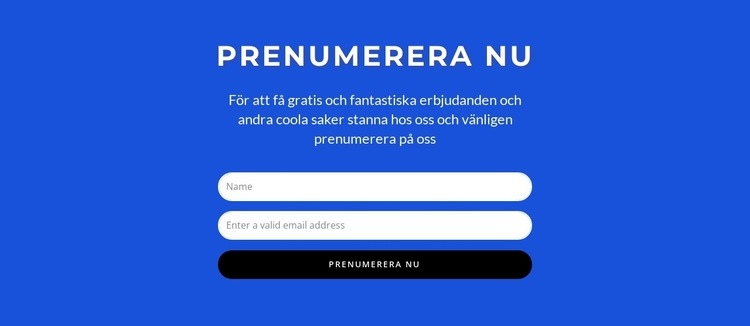 Prenumerera nu formulär Mall