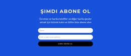 Şimdi Abone Olun Formu - Duyarlı HTML5 Şablonu