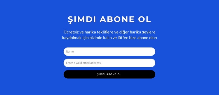 Şimdi abone olun formu Html Web Sitesi Oluşturucu