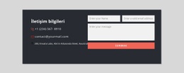 Koyu Arka Planlı Iletişim Formu Için Özel HTML5 Şablonu