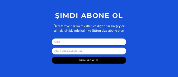 Şimdi abone olun formu Joomla Şablonu