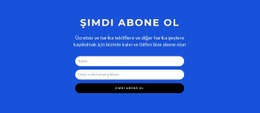 Şimdi Abone Olun Formu Şablon