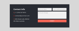 Contact Form With Dark Background Product For Users