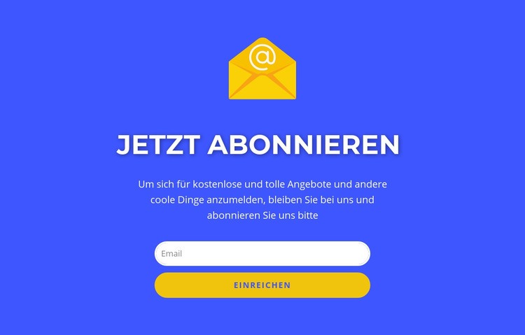 Abonnieren Sie jetzt das Formular mit Text Website-Modell