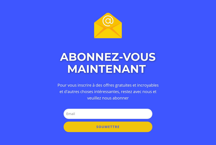 Abonnez-vous maintenant au formulaire avec texte Thème WordPress