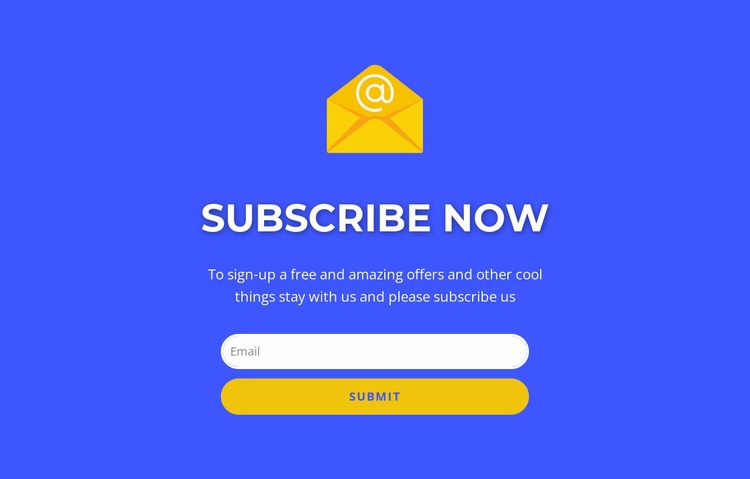 Subcribe now form with text Homepage Design