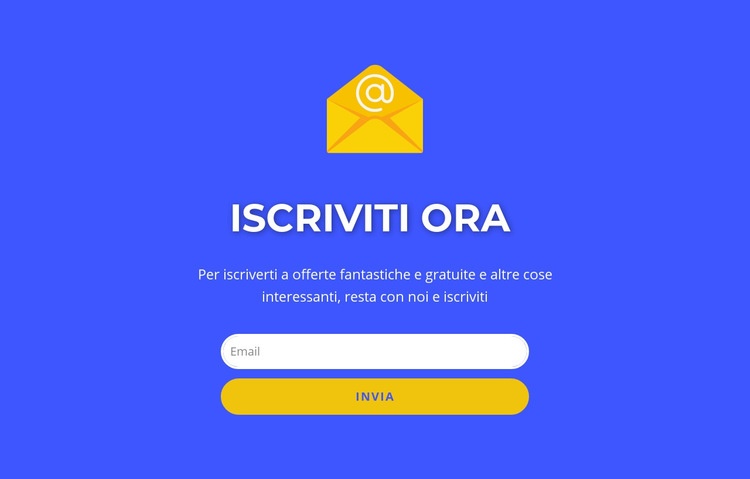 Sottoscrivi ora il modulo con il testo Mockup del sito web