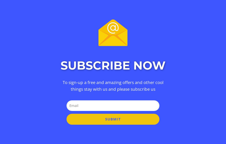 Subcribe now form with text Joomla Template
