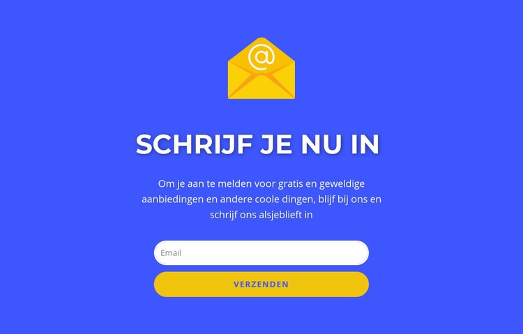 Abonneer nu het formulier met tekst Website ontwerp