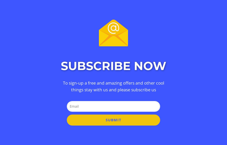 Subcribe now form with text One Page Template