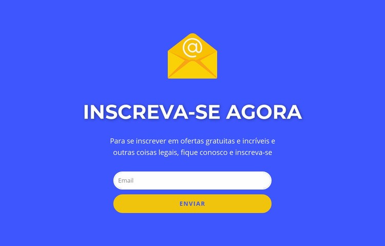 Assine agora o formulário com texto Modelos de construtor de sites