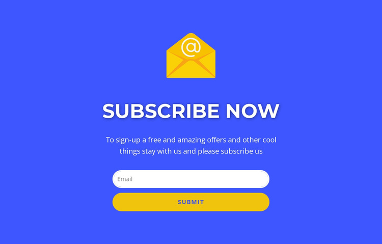 Subcribe now form with text Template