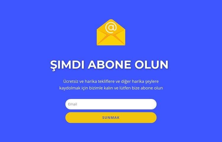 Şimdi formu metinle abone edin Html Web Sitesi Oluşturucu