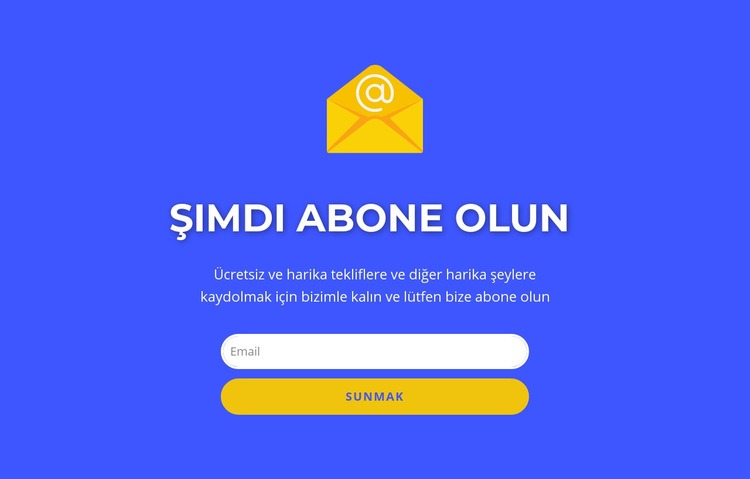 Şimdi formu metinle abone edin Web Sitesi Mockup'ı