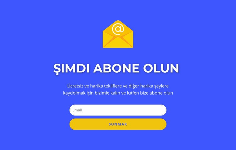 Şimdi formu metinle abone edin Web sitesi tasarımı