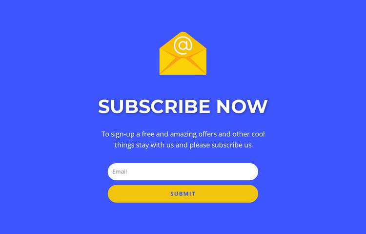 Subcribe now form with text Website Mockup