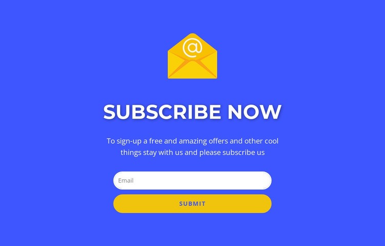Subcribe now form with text Wix Template Alternative