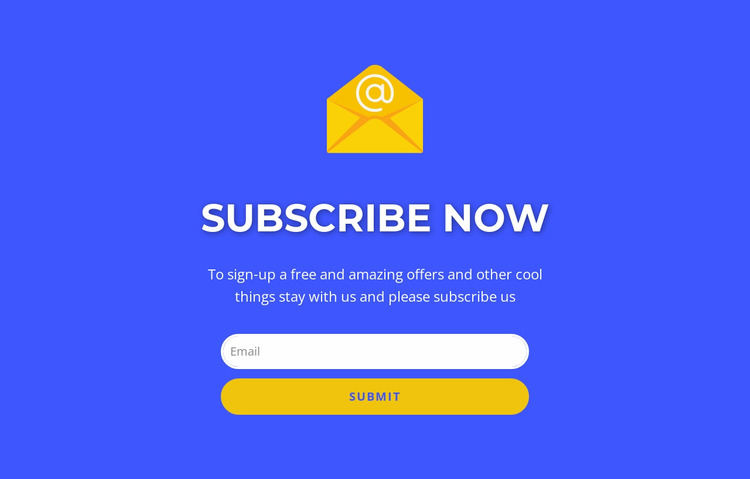 Subcribe now form with text WordPress Website Builder