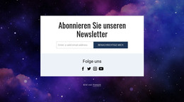 HTML-Design Für Abonniere Unseren Newsletter Und Folge Uns