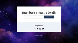 Únete A Nuestra Newsletter Y Síguenos - HTML Page Maker