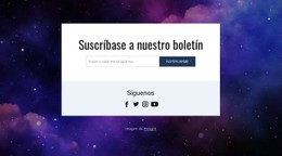 Demostración De Plantilla Para Únete A Nuestra Newsletter Y Síguenos