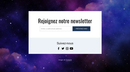 Conception HTML Pour Inscrivez-Vous À Notre Newsletter Et Suivez-Nous