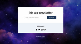 Join Our Newsletter And Follow Us - HTML Page Maker