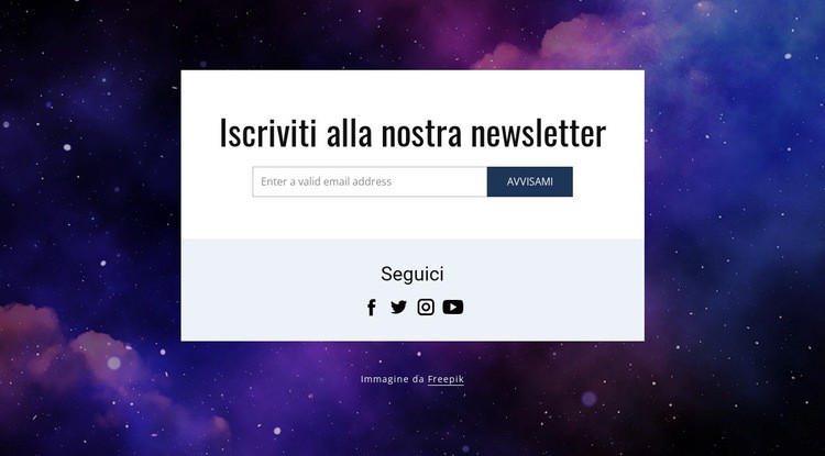 Iscriviti alla nostra newsletter e seguici Progettazione di siti web