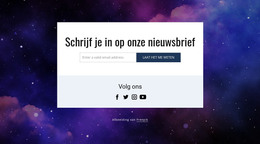 HTML-Ontwerp Voor Schrijf Je In Voor Onze Nieuwsbrief En Volg Ons