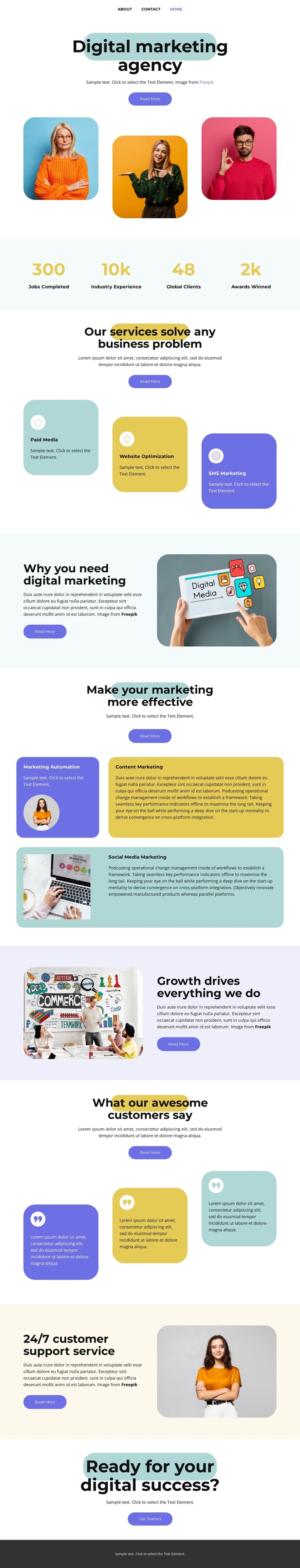 Media Marketing One Page Template