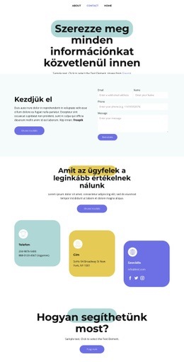 Kapcsolatfelvételi Oldal