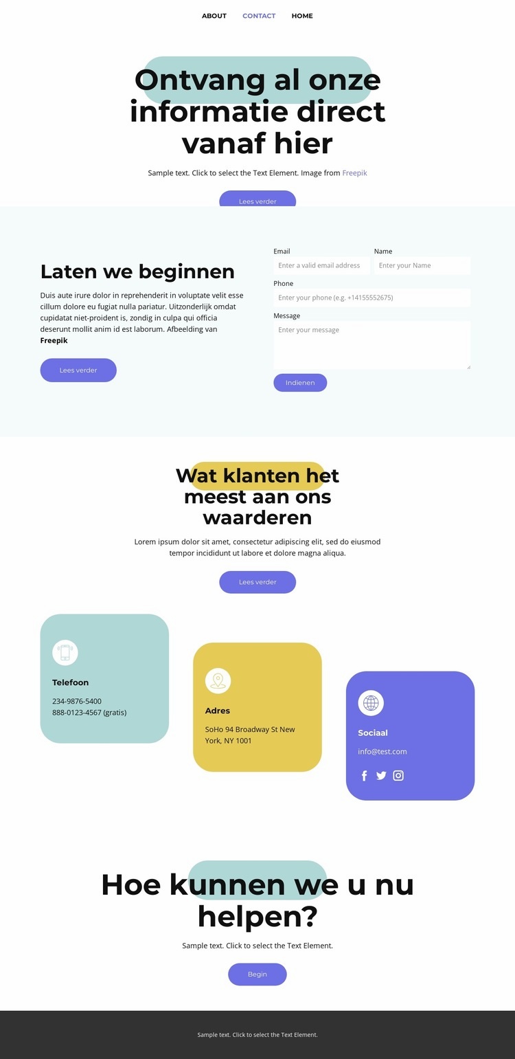 Sociale media marketing Website ontwerp