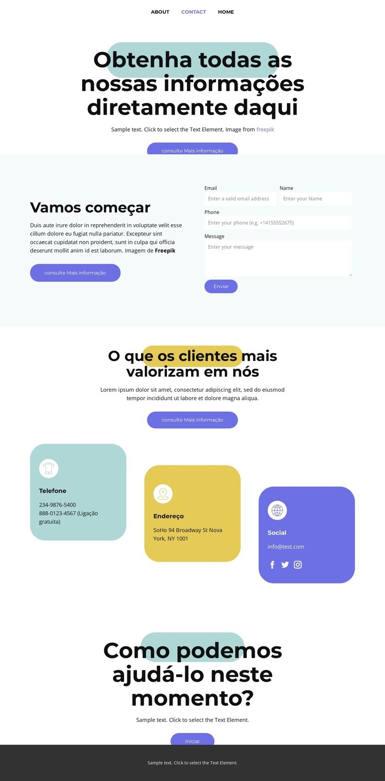 Marketing de mídia social Landing Page