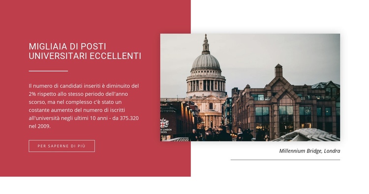 Le migliori università del mondo Mockup del sito web