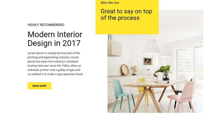 Features of modern interior CSS Template