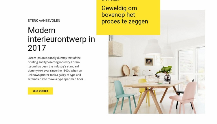 Kenmerken van modern interieur Sjabloon voor één pagina