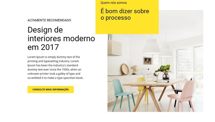 Características do interior moderno Construtor de sites HTML